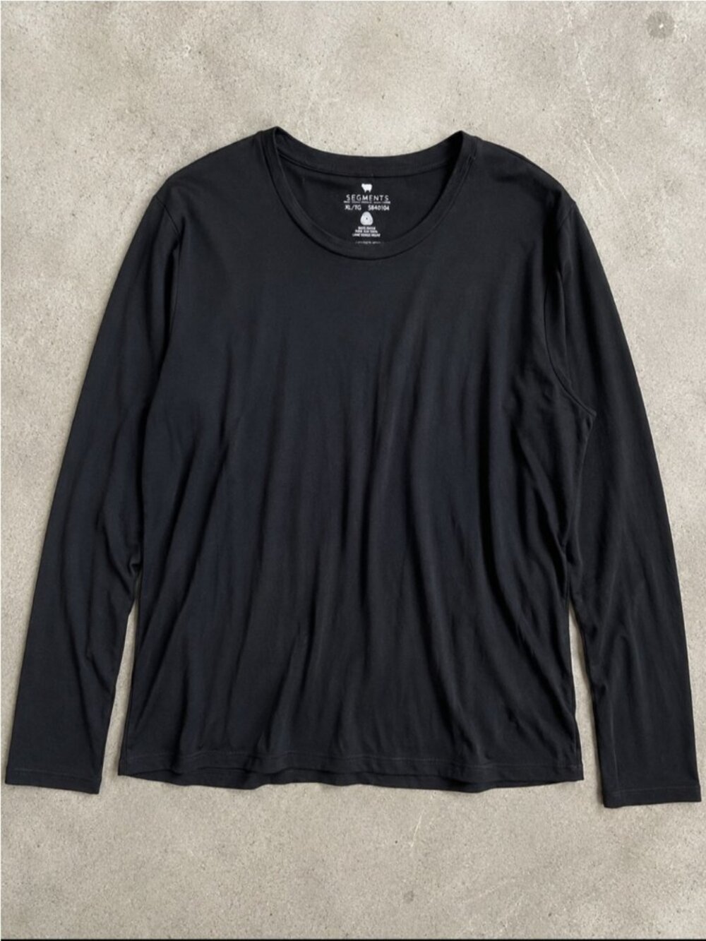 Segments 100% Merino Wool Long Sleeve Crewneck Shirt Woman XL Black Baselayer